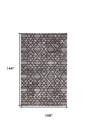 Homeroots 9' X 12' Black And Taupe Wool Paisley Hand Tufted Area Rug  Wool 512007