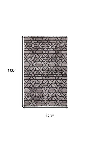 Homeroots 10' X 14' Black And Taupe Wool Paisley Hand Tufted Area Rug  Wool 512008