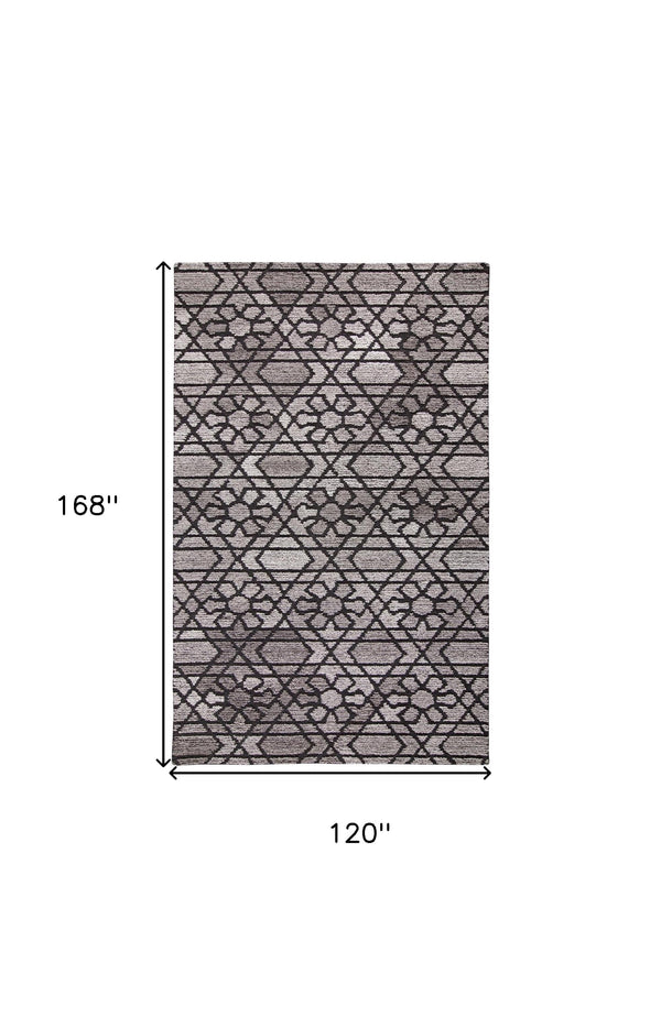 Homeroots 10' X 14' Black And Taupe Wool Paisley Hand Tufted Area Rug  Wool 512008