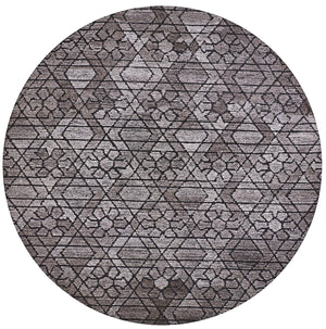 Homeroots 10' Black And Taupe Round Wool Paisley Hand Tufted Area Rug  Wool 512010