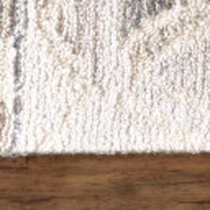 HomeRoots 5' Wool Geometric Area Rug in Beige, Ivory & Gray – Soft, Hand-Tufted Comfort for Any Room 8' X 10' 512032