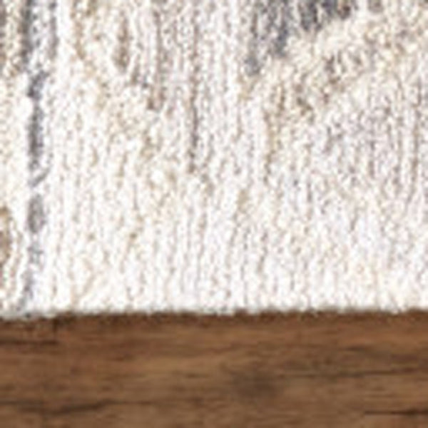 HomeRoots 5' Wool Geometric Area Rug in Beige, Ivory & Gray – Soft, Hand-Tufted Comfort for Any Room 8' X 10' 512032
