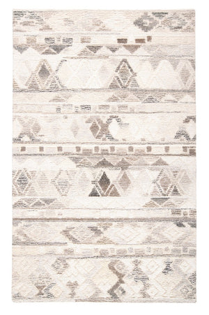 HomeRoots 5' Wool Geometric Area Rug in Beige, Ivory & Gray – Soft, Hand-Tufted Comfort for Any Room 8' X 10' 512032