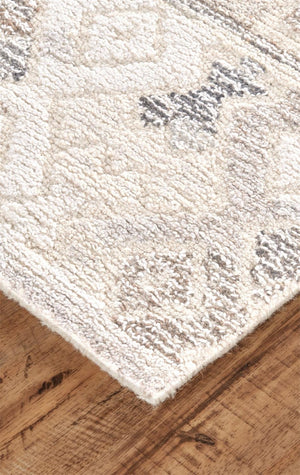 HomeRoots 5' Wool Geometric Area Rug in Beige, Ivory & Gray – Soft, Hand-Tufted Comfort for Any Room 9' X 12' 512033