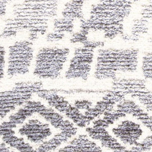 HomeRoots 5' Modern Gray and White Abstract Geometric Hand-Tufted Wool Area Rug for Stylish Home Décor 8' X 10' 512041