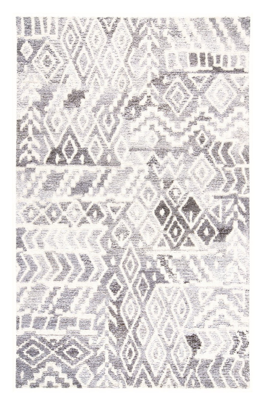 HomeRoots 5' Modern Gray and White Abstract Geometric Hand-Tufted Wool Area Rug for Stylish Home Décor 8' X 10' 512041
