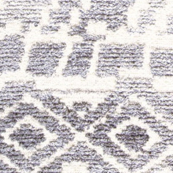 HomeRoots 5' Modern Gray and White Abstract Geometric Hand-Tufted Wool Area Rug for Stylish Home Décor 9' X 12' 512042