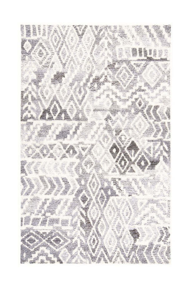 HomeRoots 5' Modern Gray and White Abstract Geometric Hand-Tufted Wool Area Rug for Stylish Home Décor 10' X 14' 512043