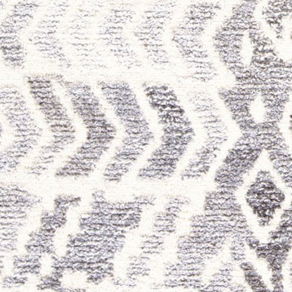 HomeRoots 5' Modern Gray and White Abstract Geometric Hand-Tufted Wool Area Rug for Stylish Home Décor 10' X 14' 512043