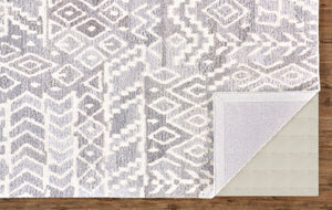 HomeRoots 5' Modern Gray and White Abstract Geometric Hand-Tufted Wool Area Rug for Stylish Home Décor 10' X 14' 512043