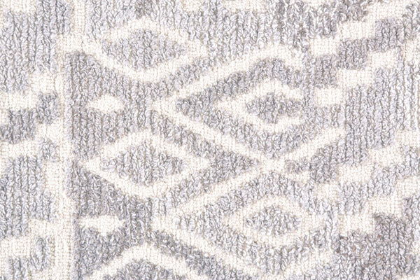 HomeRoots 5' Modern Gray and White Abstract Geometric Hand-Tufted Wool Area Rug for Stylish Home Décor 8' Runner 512044