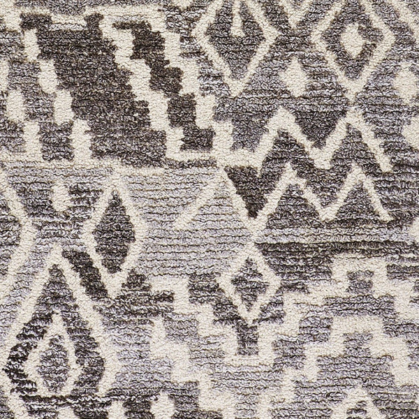 HomeRoots 5' Modern Gray and White Abstract Geometric Hand-Tufted Wool Area Rug for Stylish Home Décor 8' Runner 512044