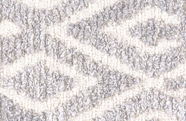 HomeRoots 5' Modern Gray and White Abstract Geometric Hand-Tufted Wool Area Rug for Stylish Home Décor 10' Round 512046