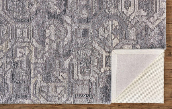 HomeRoots 5' Modern Abstract Gray and Ivory Hand-Tufted Wool Area Rug for Living Room and Bedroom Elegance 5' X 8' 512049
