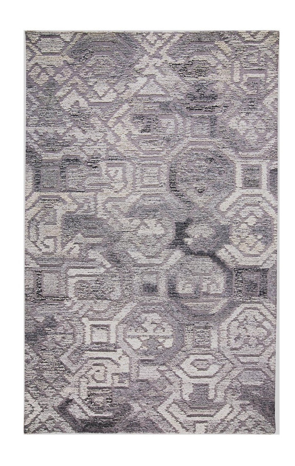 HomeRoots 5' Modern Abstract Gray and Ivory Hand-Tufted Wool Area Rug for Living Room and Bedroom Elegance 9' X 12' 512051