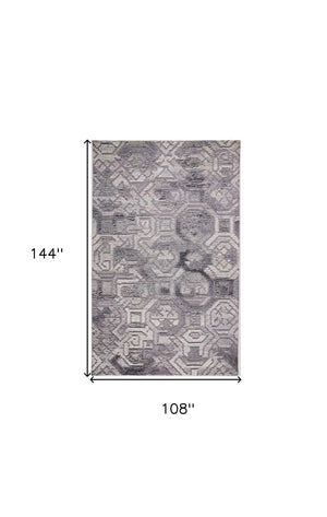 HomeRoots 5' Modern Abstract Gray and Ivory Hand-Tufted Wool Area Rug for Living Room and Bedroom Elegance 9' X 12' 512051
