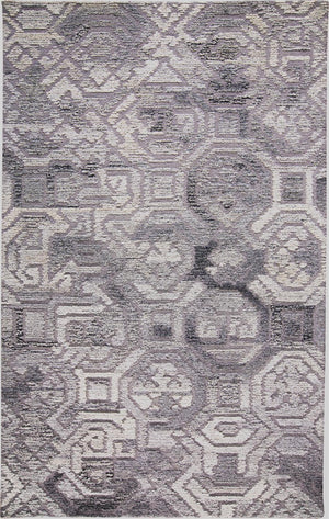 HomeRoots 5' Modern Abstract Gray and Ivory Hand-Tufted Wool Area Rug for Living Room and Bedroom Elegance 10' X 14' 512052