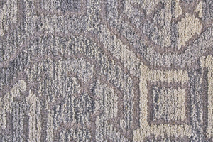 HomeRoots 5' Modern Abstract Gray and Ivory Hand-Tufted Wool Area Rug for Living Room and Bedroom Elegance 10' Round 512055