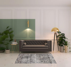 Homeroots 4' Stylish Gray Ivory Taupe Abstract Stain Resistant Area Rug - Perfect For Homes With Kids & Pets 4' X 6' Polypropylene 512057