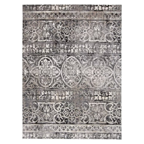 HomeRoots 4' Modern Abstract Stain-Resistant Area Rug in Gray, Ivory & Taupe - Perfect for High-Traffic Homes! 7' X 10' 512059