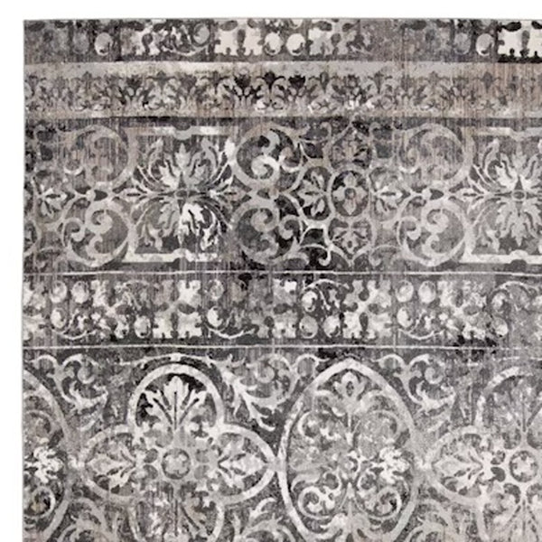 Homeroots 4' Stylish Gray Ivory Taupe Abstract Stain Resistant Area Rug - Perfect For Homes With Kids & Pets 7' X 10' Polypropylene 512059