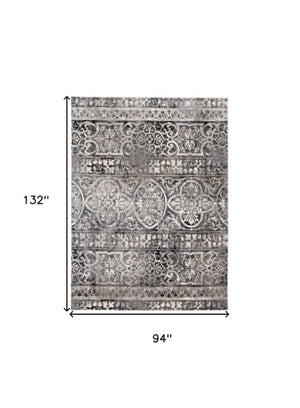 Homeroots 4' Stylish Gray Ivory Taupe Abstract Stain Resistant Area Rug - Perfect For Homes With Kids & Pets 8' X 11' Polypropylene 512060