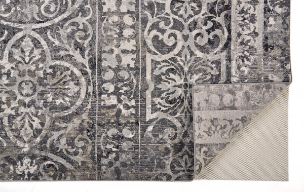 Homeroots 4' Stylish Gray Ivory Taupe Abstract Stain Resistant Area Rug - Perfect For Homes With Kids & Pets 8' X 11' Polypropylene 512060