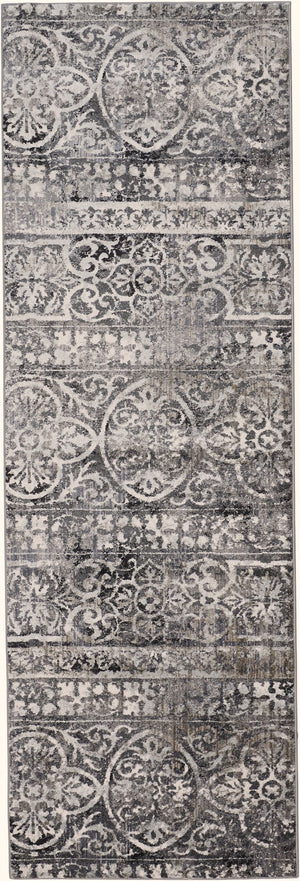 Homeroots 4' Stylish Gray Ivory Taupe Abstract Stain Resistant Area Rug - Perfect For Homes With Kids & Pets 8' Runner Polypropylene 512062