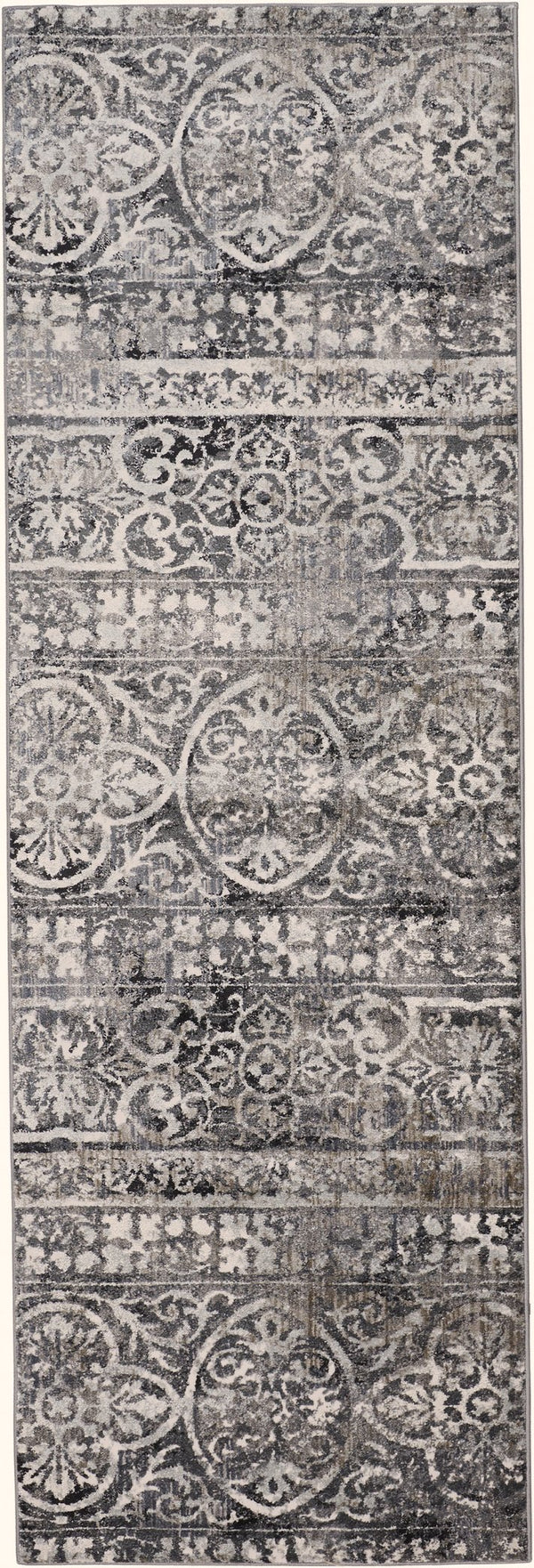 Homeroots 4' Stylish Gray Ivory Taupe Abstract Stain Resistant Area Rug - Perfect For Homes With Kids & Pets 8' Runner Polypropylene 512062