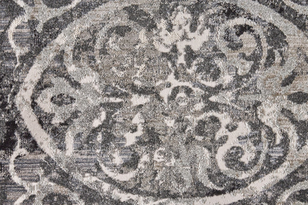 Homeroots 4' Stylish Gray Ivory Taupe Abstract Stain Resistant Area Rug - Perfect For Homes With Kids & Pets 8' Runner Polypropylene 512062