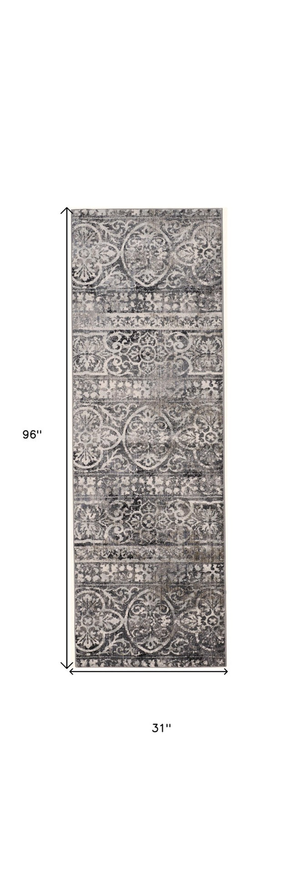 Homeroots 4' Stylish Gray Ivory Taupe Abstract Stain Resistant Area Rug - Perfect For Homes With Kids & Pets 8' Runner Polypropylene 512062