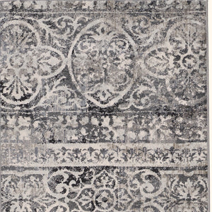 Homeroots 4' Stylish Gray Ivory Taupe Abstract Stain Resistant Area Rug - Perfect For Homes With Kids & Pets 8' Runner Polypropylene 512062