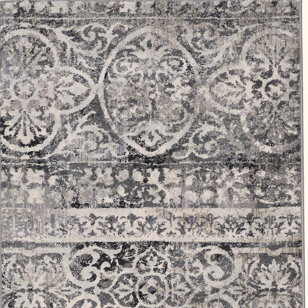 Homeroots 4' Stylish Gray Ivory Taupe Abstract Stain Resistant Area Rug - Perfect For Homes With Kids & Pets 8' Runner Polypropylene 512062