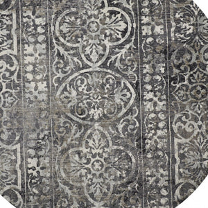 Homeroots 4' Stylish Gray Ivory Taupe Abstract Stain Resistant Area Rug - Perfect For Homes With Kids & Pets 9' Round Polypropylene 512063