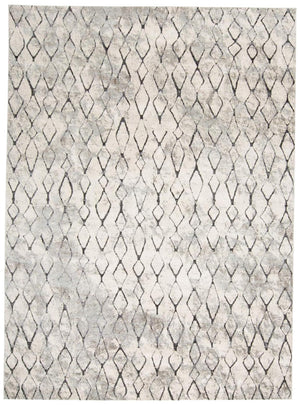 Homeroots 8' X 11' Gray And Ivory Abstract Area Rug  Polypropylene 512067