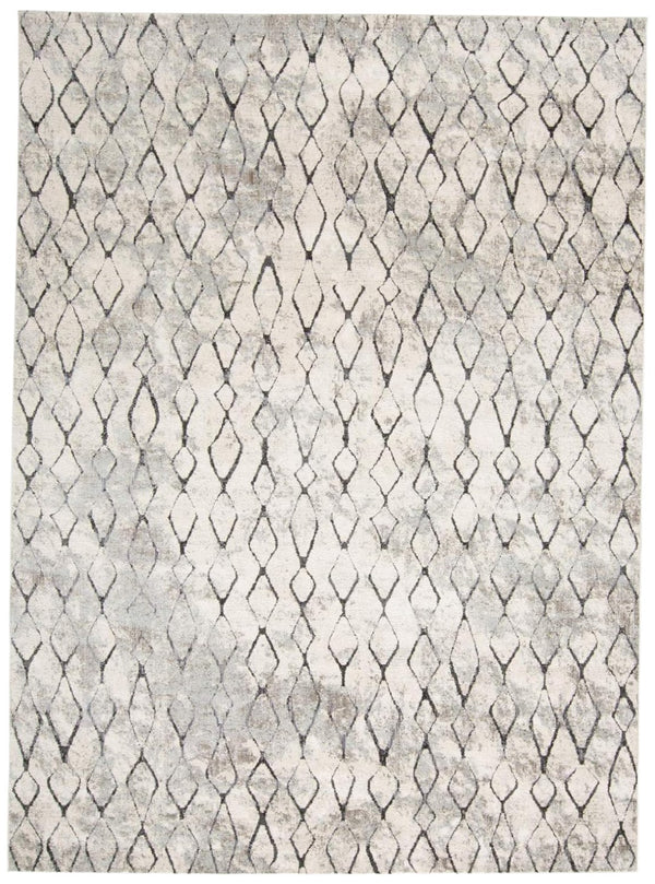 Homeroots 8' X 11' Gray And Ivory Abstract Area Rug  Polypropylene 512067