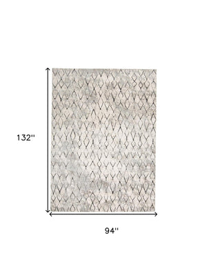 Homeroots 8' X 11' Gray And Ivory Abstract Area Rug  Polypropylene 512067