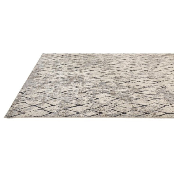 Homeroots 8' Gray And Ivory Abstract Runner Rug  Polypropylene 512069