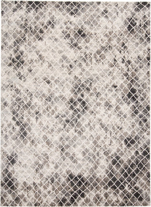 HomeRoots 4' Ivory Gray Taupe Abstract Area Rug - Stain Resistant, Modern Design for High-Traffic Spaces 7' X 10' 512073