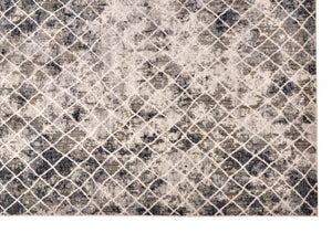 HomeRoots 4' Ivory Gray Taupe Abstract Area Rug - Stain Resistant, Modern Design for High-Traffic Spaces 10' X 14' 512075