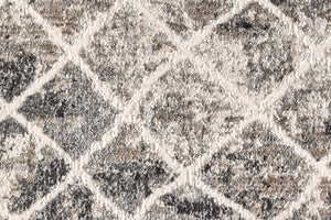 HomeRoots 4' Ivory Gray Taupe Abstract Area Rug - Stain Resistant, Modern Design for High-Traffic Spaces 8' Runner 512076
