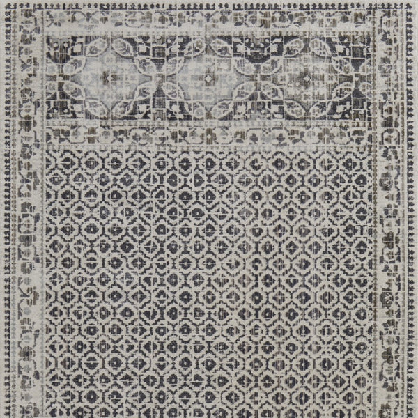 HomeRoots 4' Abstract Area Rug in Ivory, Taupe & Gray - Stain-Resistant, Modern Design for Durable Elegance 4' X 6' 512078