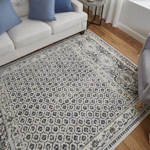 HomeRoots 4' Abstract Area Rug in Ivory, Taupe & Gray - Stain-Resistant, Modern Design for Durable Elegance 4' X 6' 512078