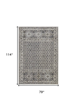 HomeRoots 4' Abstract Area Rug in Ivory, Taupe & Gray - Stain-Resistant, Modern Design for Durable Elegance 7' X 10' 512080