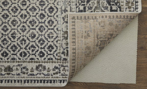 HomeRoots 4' Abstract Area Rug in Ivory, Taupe & Gray - Stain-Resistant, Modern Design for Durable Elegance 7' X 10' 512080
