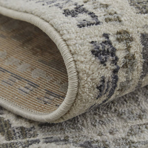 HomeRoots 4' Abstract Area Rug in Ivory, Taupe & Gray - Stain-Resistant, Modern Design for Durable Elegance 7' X 10' 512080