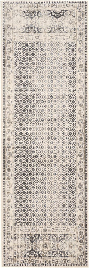 HomeRoots 4' Abstract Area Rug in Ivory, Taupe & Gray - Stain-Resistant, Modern Design for Durable Elegance 8' Runner 512083