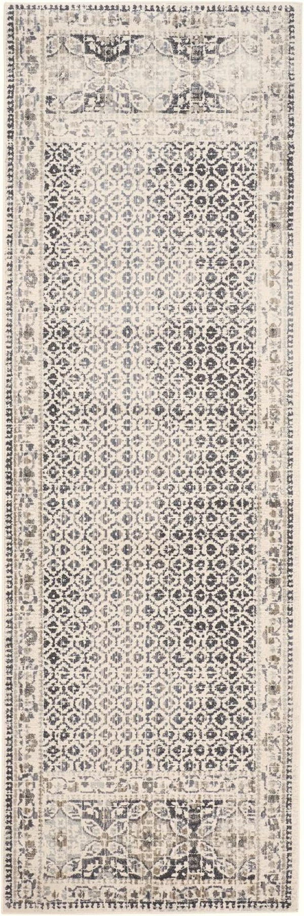 HomeRoots 4' Abstract Area Rug in Ivory, Taupe & Gray - Stain-Resistant, Modern Design for Durable Elegance 8' Runner 512083