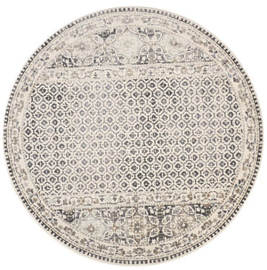 HomeRoots 4' Abstract Area Rug in Ivory, Taupe & Gray - Stain-Resistant, Modern Design for Durable Elegance 9' Round 512084