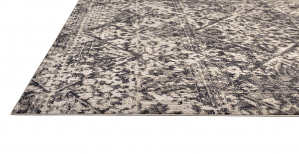 HomeRoots 10' Gray Ivory and Silver Abstract Area Rug – Stain Resistant, Soft Low Pile for Modern Interiors 10' X 14' 512096